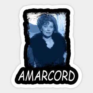 Nostalgic Italian Cinema Elegance AMARCORDs Iconic Couture Threads Tee Sticker